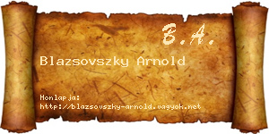 Blazsovszky Arnold névjegykártya